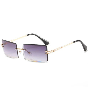 Women's Alloy Frame Acrylic Lens Rectangle Shaped Sunglasses