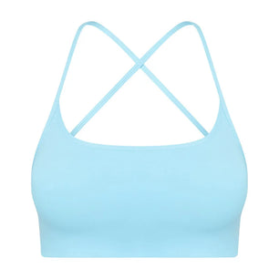 Women's Nylon Square-Neck Sleeveless Shockproof Yoga Crop Top