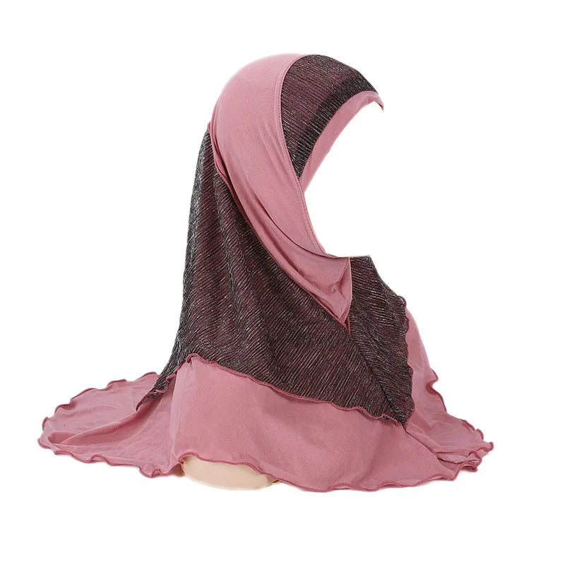 Women's Arabian Polyester Head Wrap Sequin Pattern Elegant Hijabs