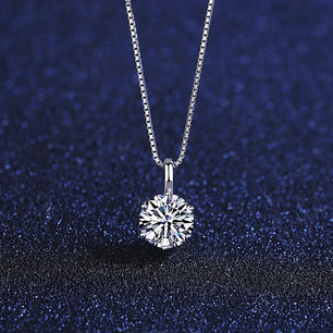 Women's 100% 925 Sterling Silver Moissanite Box Chain Necklace