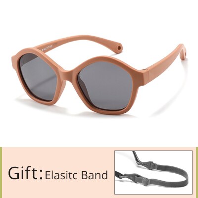 Kid's Acetate Frame Round Shape Polarized Flexible Sunglasses