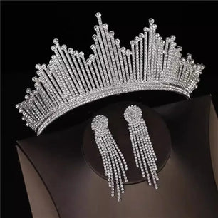 Women's Zinc Alloy Water Drop Bridal Wedding Crown Jewelry Sets