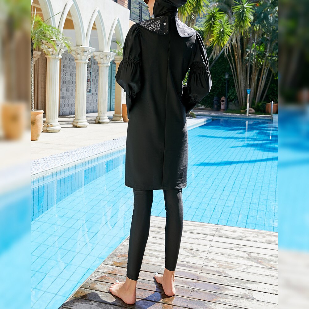 Women's Arabian Polyester Long Sleeve Printed Bathing Swimwear