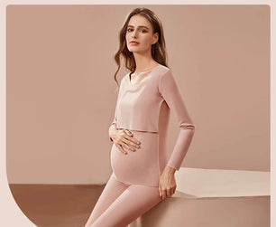 Women's Polyester Long Sleeves Solid Pattern Maternity Dress