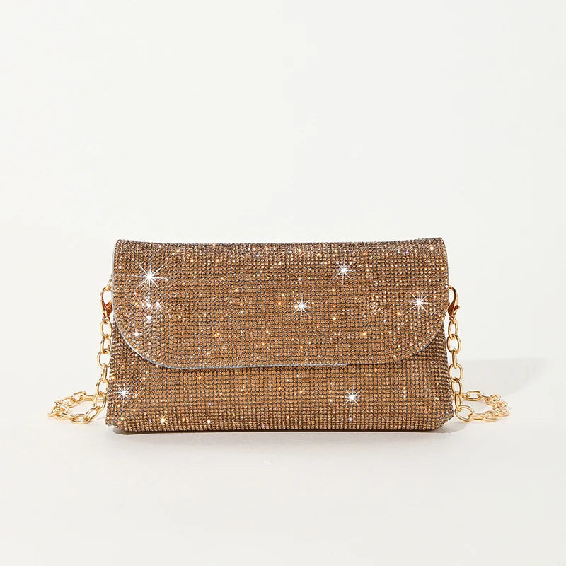 Women's PU Hasp Closure Sequined Pattern Trendy Shoulder Bags