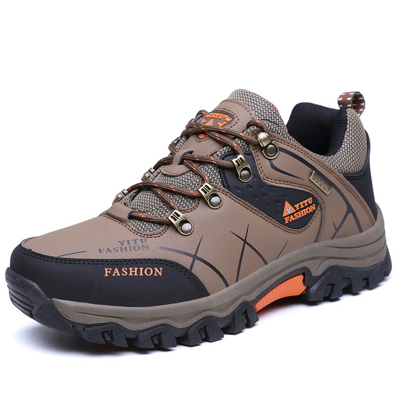 Men's PU Round Toe Waterproof Non-Slip Sports Wear Sneakers