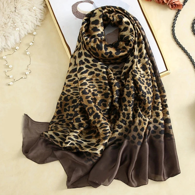 Women's Silk Neck Wrap Printed Pattern Trendy Beach Scarves