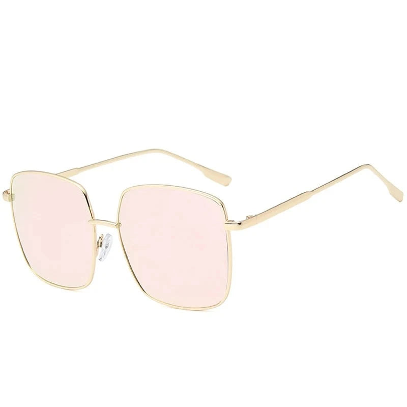 Women's Alloy Frame Acrylic Lens Square Shaped UV400 Sunglasses