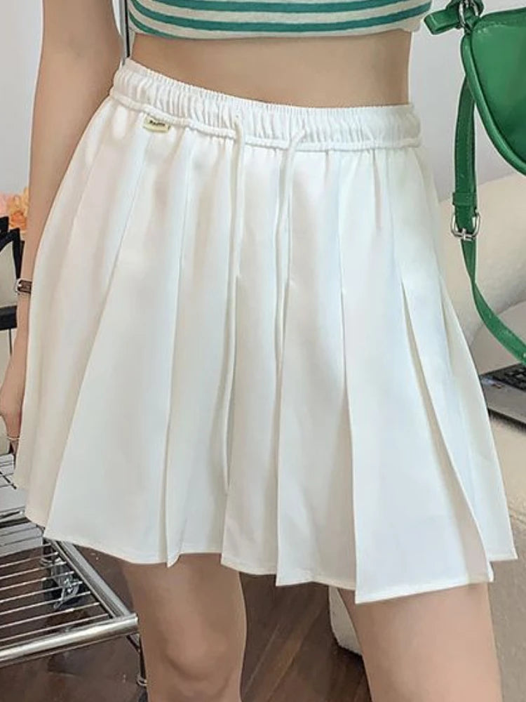 Women's Polyester High Waist Pleated Pattern Casual Wear Skirts