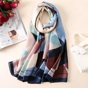 Women's Silk Neck Wrap Printed Pattern Trendy Beach Scarves