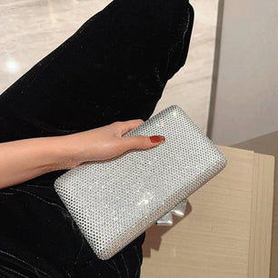 Women's Polyester Hasp Closure Sequined Bridal Wedding Clutch