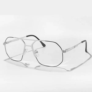 Men's Titanium Alloy Frame Full-Rim Polygon Shaped Trendy Glasses