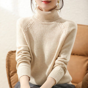 Women's Acrylic Turtleneck Full Sleeves Casual Pullover Sweater