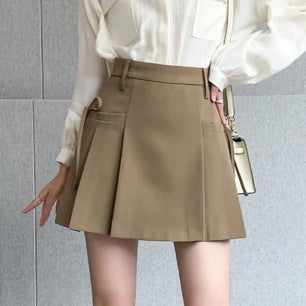 Women's Polyester High Waist Solid Pattern Casual Wear Skirts