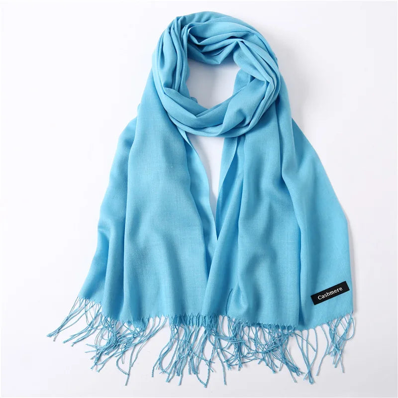 Women's Acrylic Neck Wrap Solid Pattern Trendy Elegant Scarf