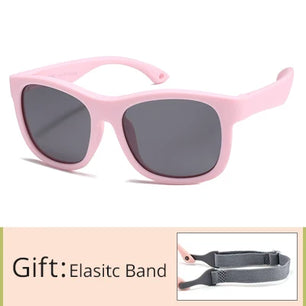 Kid's Acetate Frame Polycarbonate Lens Square Shaped Sunglasses