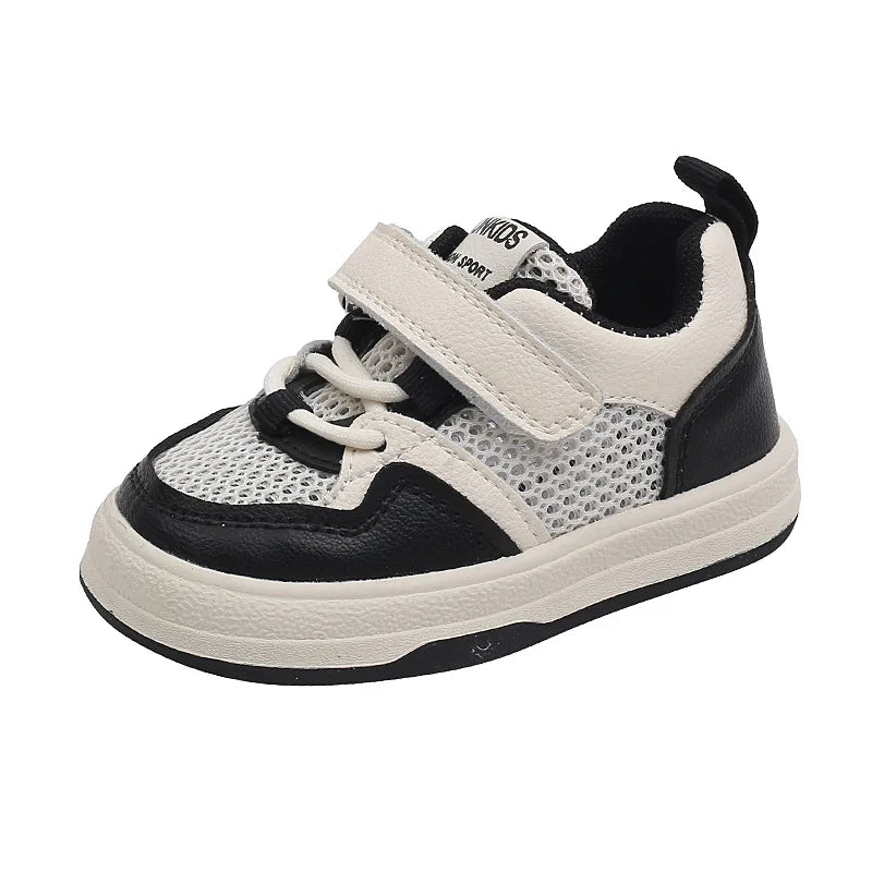 Kid's Mesh Round Toe Hook Loop Closure Sports Wear Sneakers