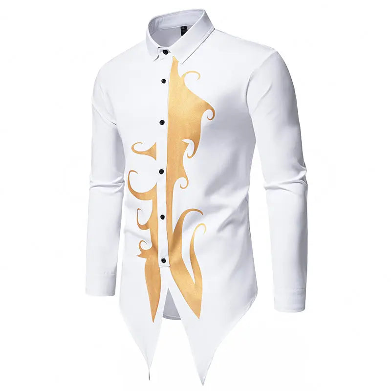 Men's Polyester Stand-Collar Full Sleeves Single Breasted Shirts