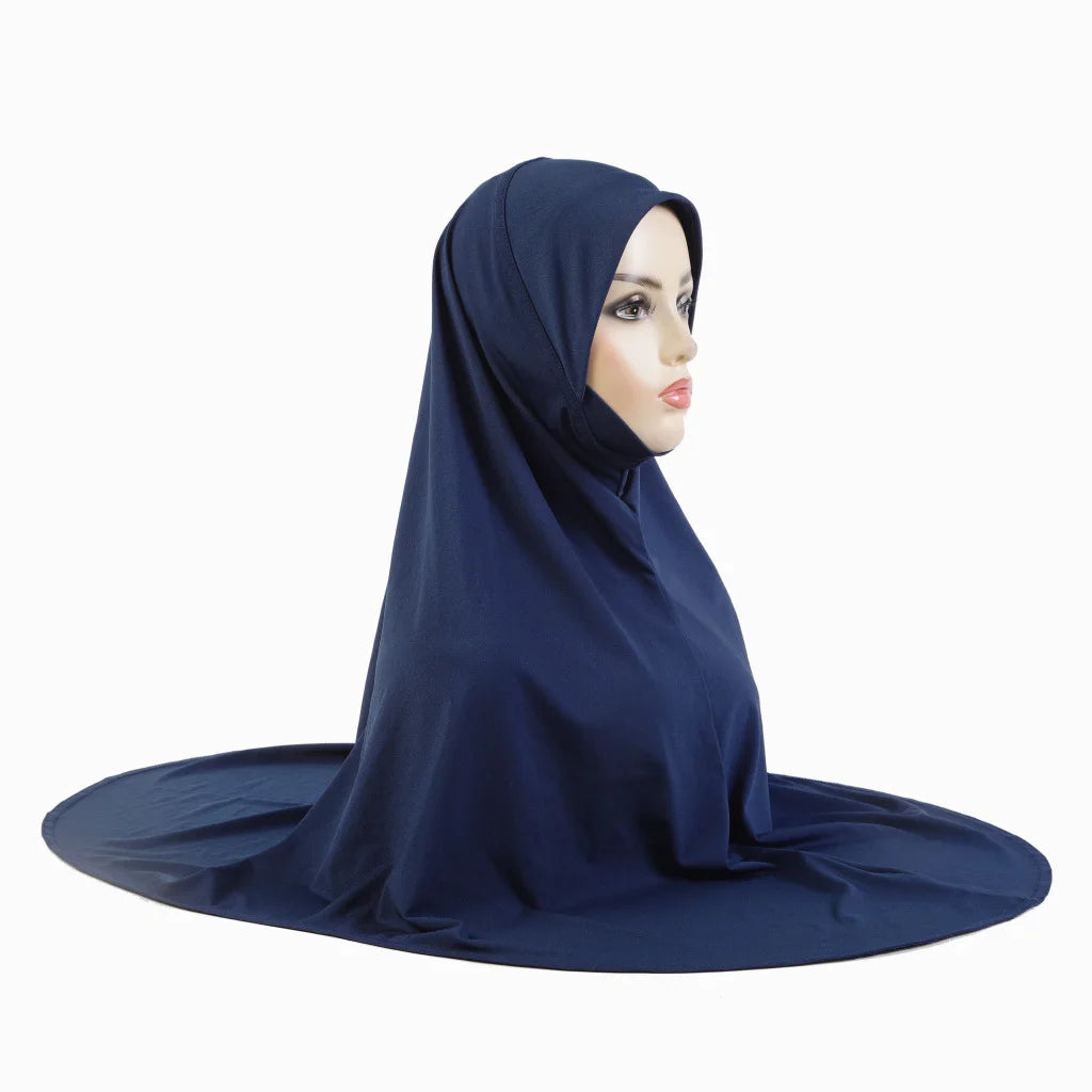 Women's Arabian Polyester Head Wrap Solid Pattern Elegant Hijabs