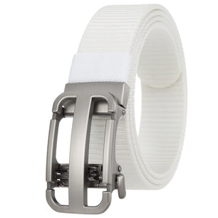 Men's Canvas Automatic Buckle Breathable Solid Pattern Belts