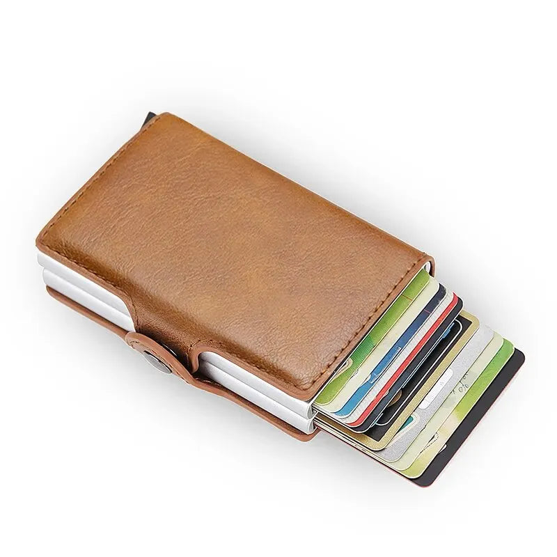 Men's Leather Hasp Closure Solid Pattern Card Holder Wallets