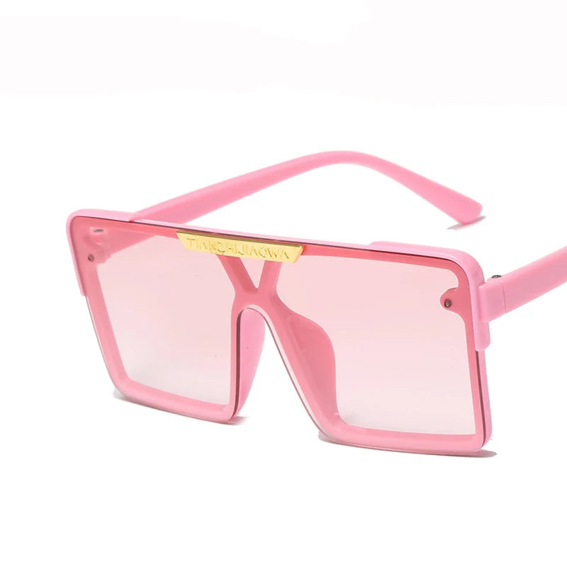 Kid's Resin Frame Acrylic Lens Square UV400 Trendy Sunglasses