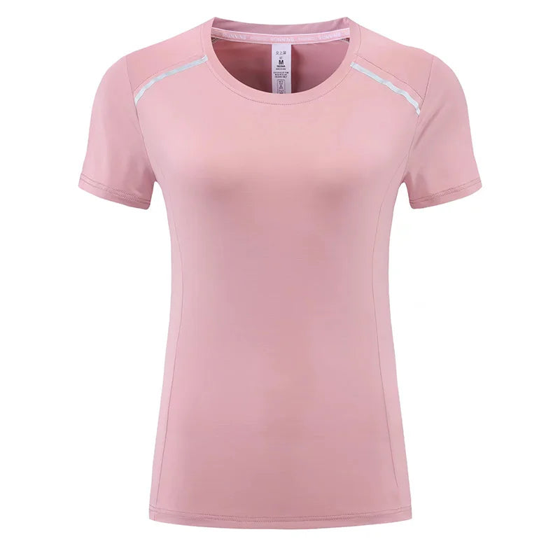 Women's Nylon Short Sleeves Solid Pattern Yoga Fitness Sport Tops