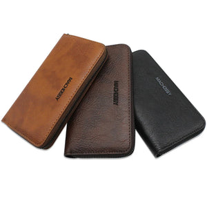 Men's PU Leather Card Holder Letter Pattern Trendy Long Wallets