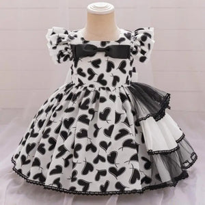 Baby Girl's Polyester Short Sleeve Printed Pattern Princess Dress