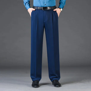 Men's Rayon Zipper Fly Closure Full Length Formal Wear Pants