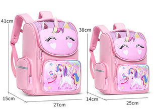 Kid's Nylon Zipper Closure Waterproof Trendy School Backpack