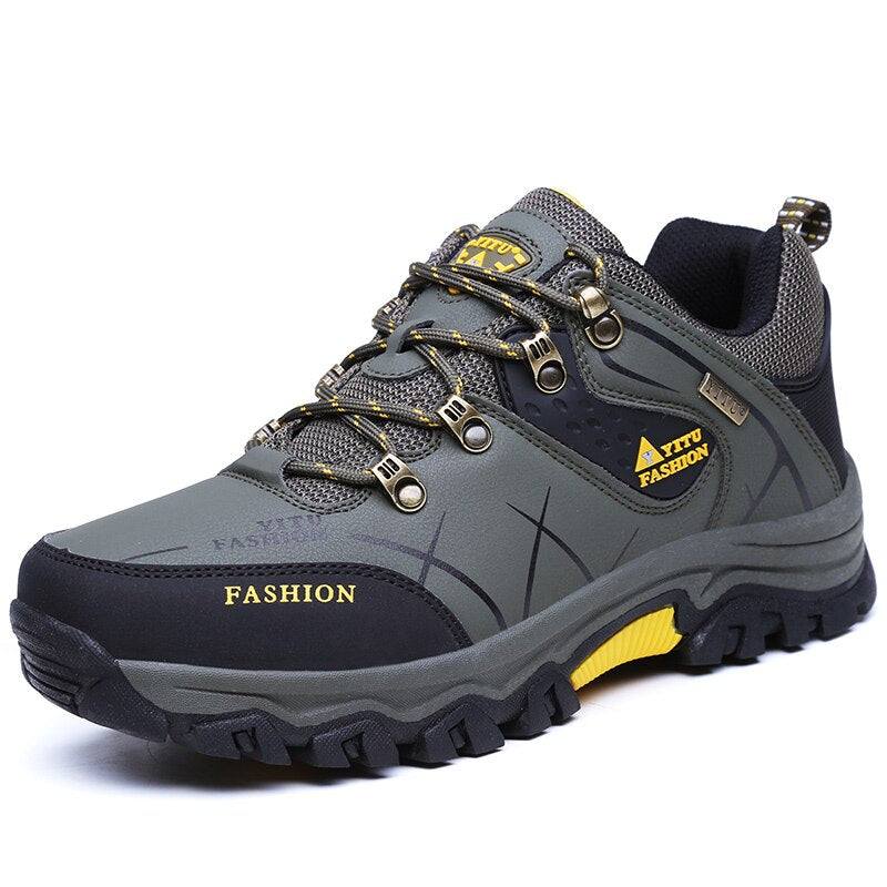 Men's PU Round Toe Waterproof Non-Slip Sports Wear Sneakers