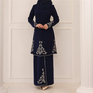 Women's Arabian O-Neck Polyester Full Sleeve Casual Wear Dress