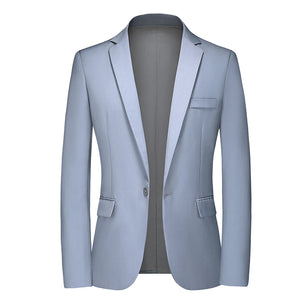 Men's Polyester Long Sleeves Single Button Closure Wedding Blazer