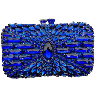 Women's Metallic Hasp Closure Rhinestone Pattern Wedding Clutch