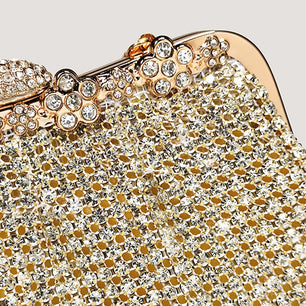 Women's Polyester Hasp Closure Rhinestone Bridal Wedding Clutch