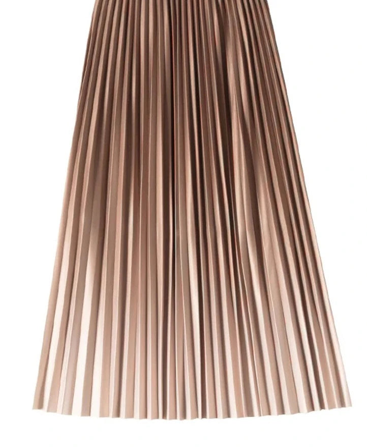 Women's Polyester High Waist Pleated Pattern Casual Wear Skirts