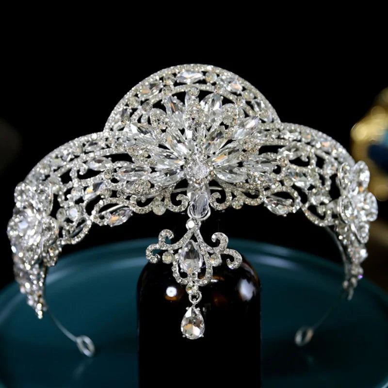 Women's Zinc Alloy Water Drop Pattern Tiaras Bridal Wedding Crown