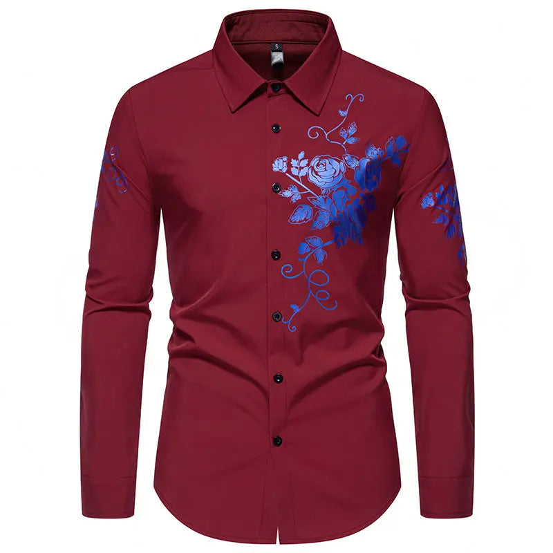 Men's Polyester Turndown Collar Full Sleeves Casual Wear Shirts