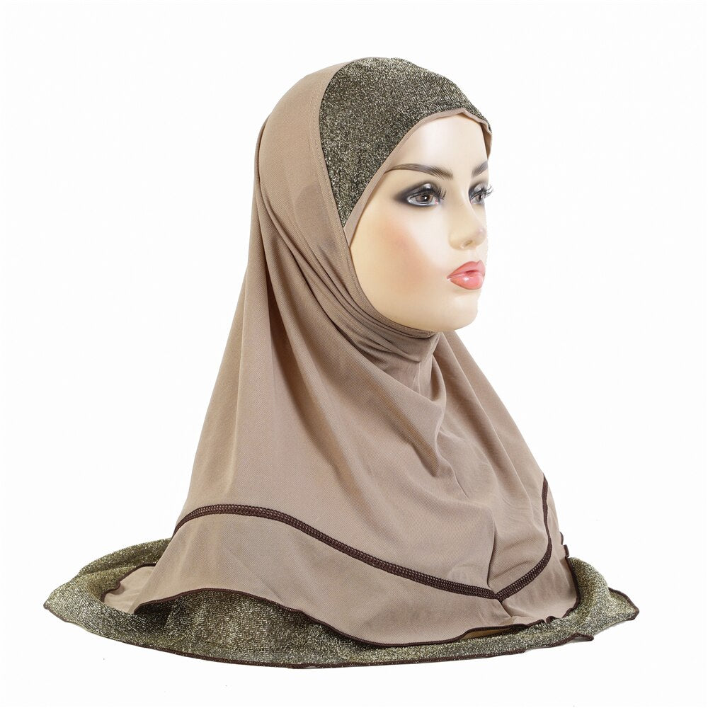 Women's Arabian Polyester Headwear Plain Pattern Casual Hijabs