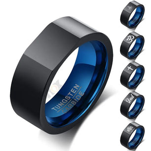 Men's Metal Stainless Steel Geometric Pattern Trendy Wedding Ring