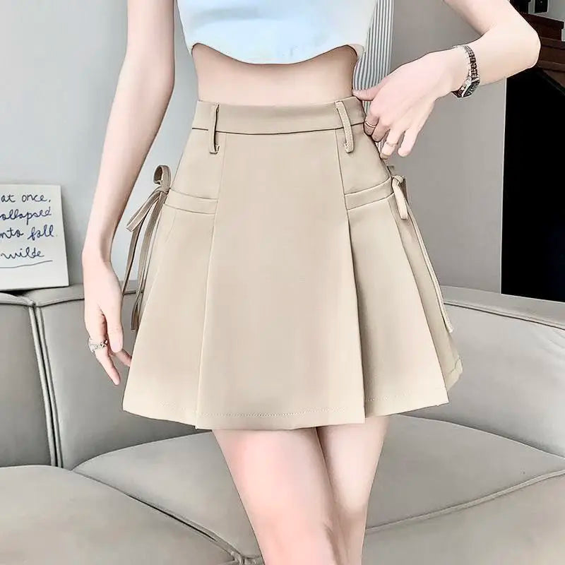 Women's Polyester High Waist Solid Pattern Casual Wear Skirts