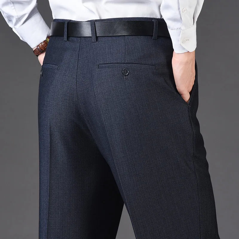 Men's Rayon Zipper Fly Closure Full Length Formal Wear Pants