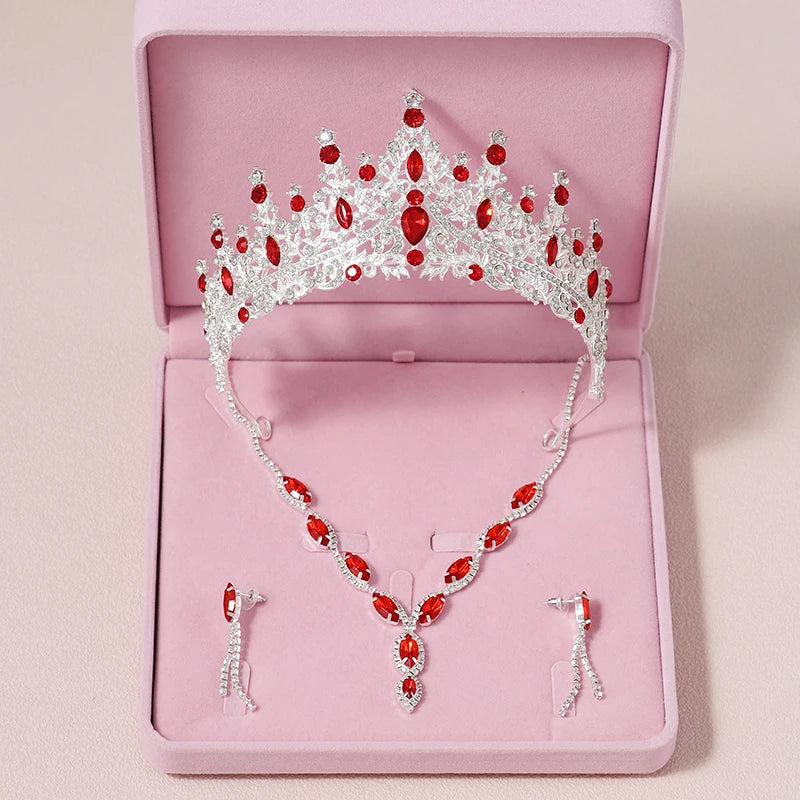 Women's Zinc Alloy Water Drop Bridal Wedding Crown Jewelry Sets