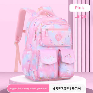 Kid's Nylon Printed Zipper Closure Waterproof School Backpack