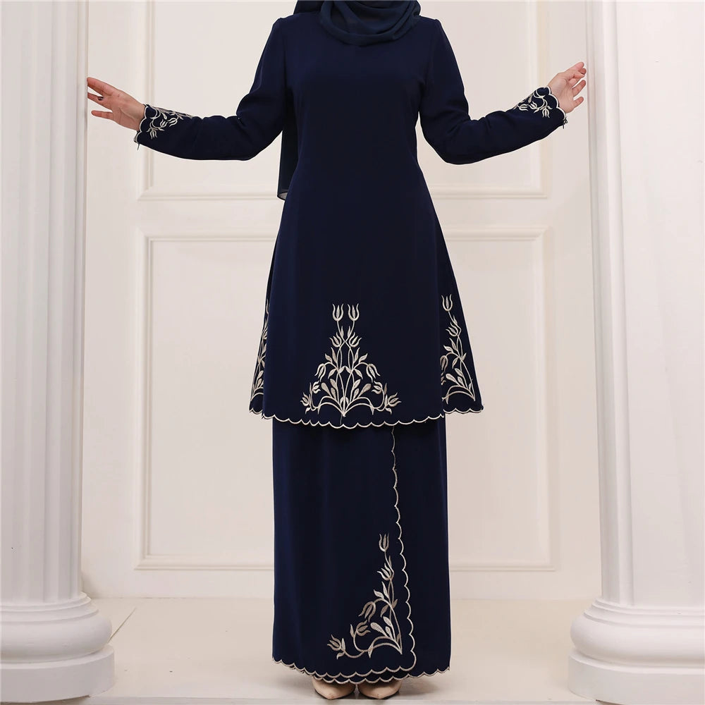 Women's Arabian O-Neck Polyester Full Sleeve Casual Wear Dress