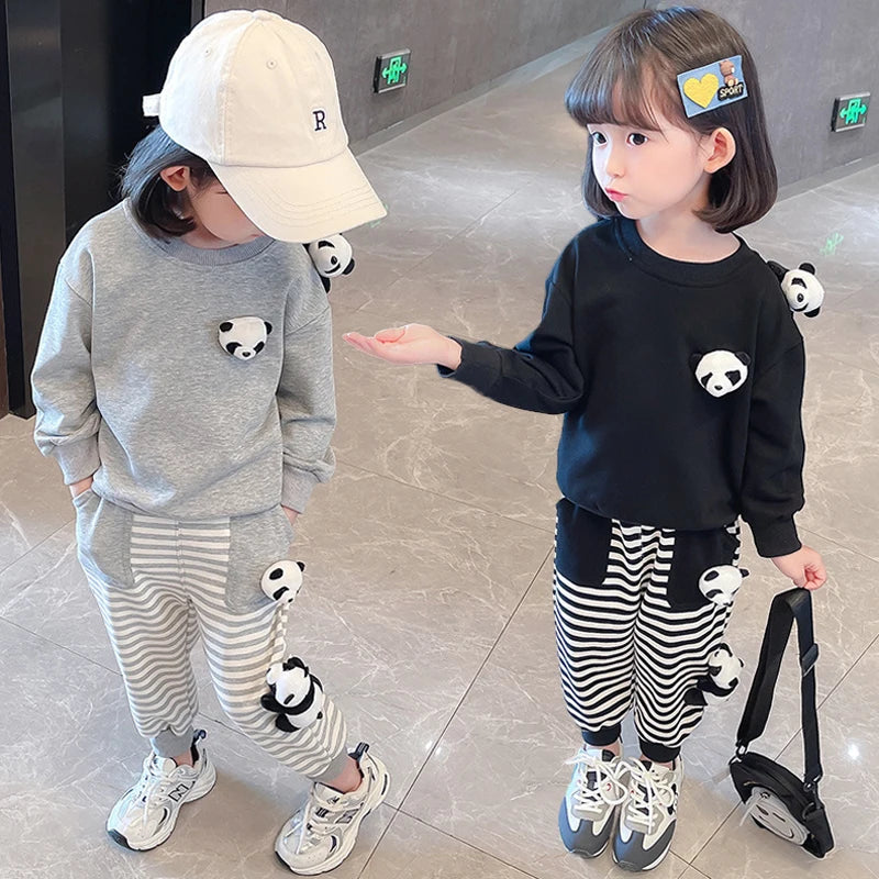 Kid's Cotton Long Sleeve Pullover Closure Striped Pattern Clothes