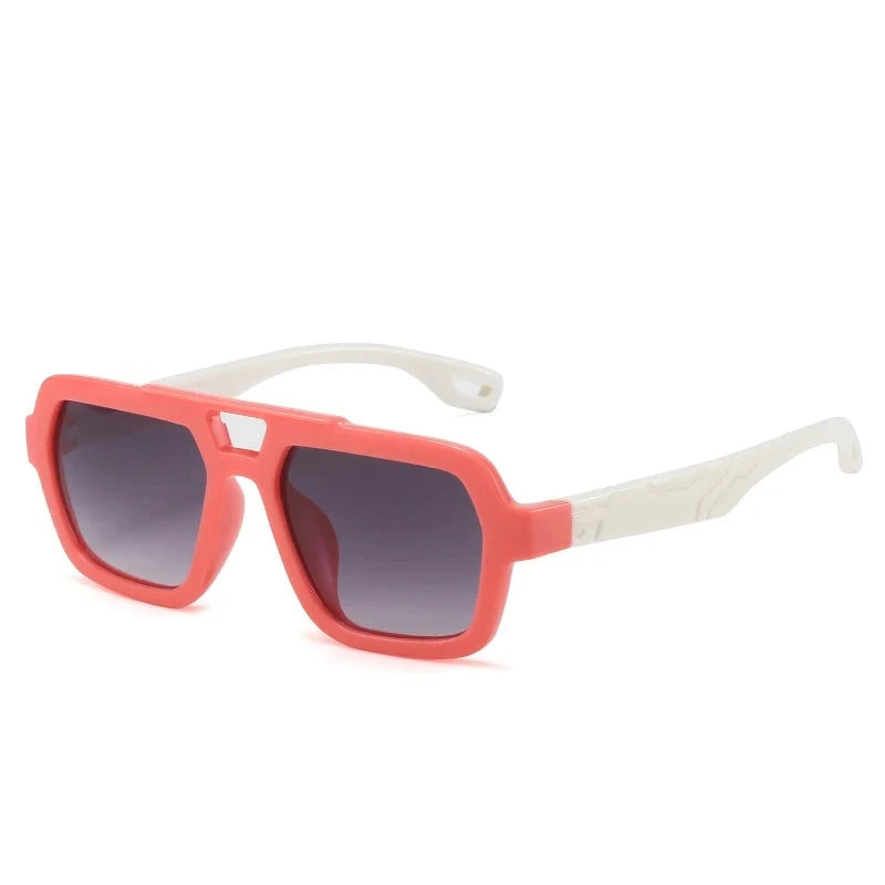 Kid's Plastic Frame Lens Polarized Square Shaped UV400 Sunglasses