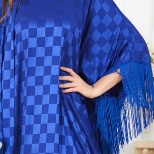 Women's Arabian Polyester Full Sleeve Plaid Pattern Casual Dresses