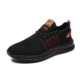 Men's Cotton Round Toe Lace-Up Closure Running Sport Sneakers